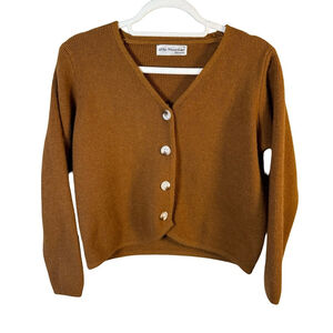 Little Mountain Women's Brown Cardigan Sweater One Size Cozy Neutral Minimalist